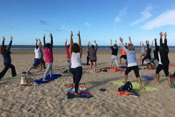 yoga on the beach in pays de saint jean de monts