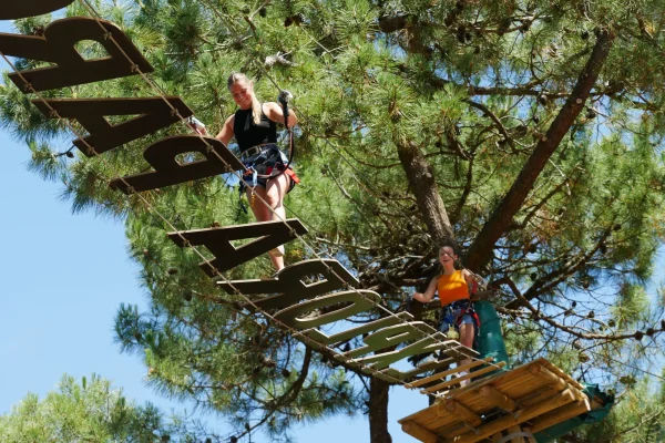 High-ropes course at explora parc in pays de saint jean de monts