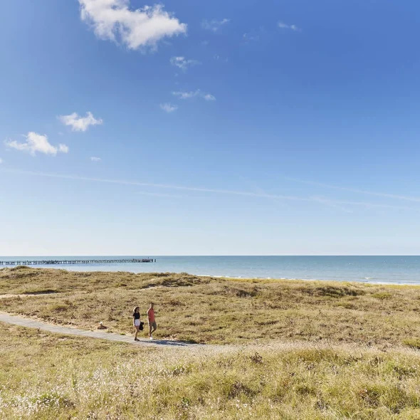 Golf beach, dune walks in saint jean de monts