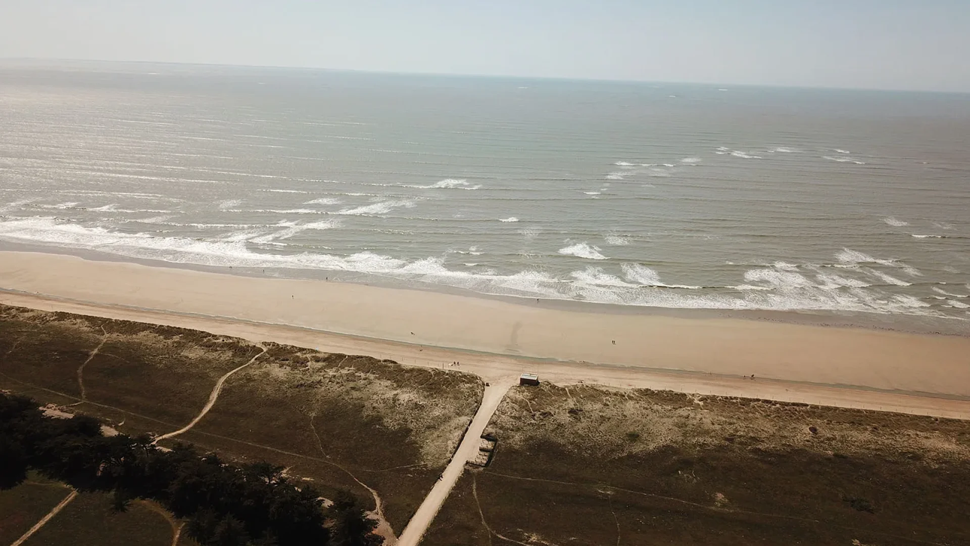 La bergère beach at la barre de monts - fromentine seen from a drone